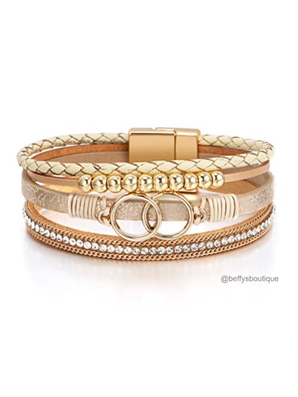 Leather Wrap Bracelet for Women Boho Western Layered Cuff Stackable Jewelry